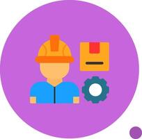 Production Worker Flat Shadow Icon vector