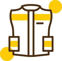 Safety Vest Yellow Lieanr Circle Icon vector