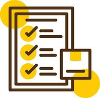 Inspection Yellow Lieanr Circle Icon vector