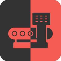 Machine Settings Red Inverse Icon vector