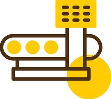 Machine Settings Yellow Lieanr Circle Icon vector