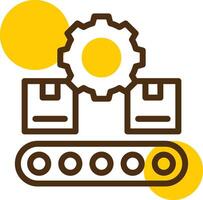 Conveyor System Yellow Lieanr Circle Icon vector