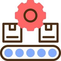 Conveyor System Color Filled Icon vector