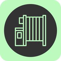 Factory Gate Linear Round Icon vector