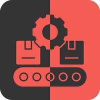 Conveyor System Red Inverse Icon vector