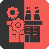 Industry Gear Red Inverse Icon vector