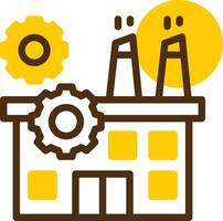 Industry Gear Yellow Lieanr Circle Icon vector