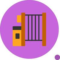 Factory Gate Flat Shadow Icon vector