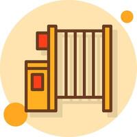 Factory Gate Filled Shadow Cirlce Icon vector