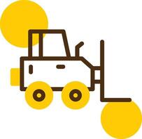 Forklift Yellow Lieanr Circle Icon vector