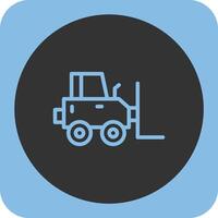 Forklift Linear Round Icon vector