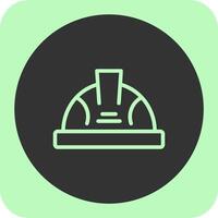 Hard Hat Linear Round Icon vector