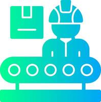 Production Line Worker Solid Multi Gradient Icon vector