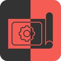 Blueprint Roll Red Inverse Icon vector