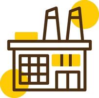 Factory Window Yellow Lieanr Circle Icon vector