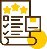 Quality Check Yellow Lieanr Circle Icon vector