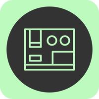 Packing Box Linear Round Icon vector