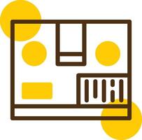 Barcode Yellow Lieanr Circle Icon vector