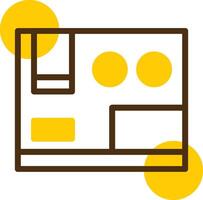 Packing Box Yellow Lieanr Circle Icon vector