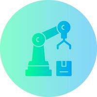 Robot Assembly Gradient Circle Icon vector