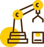 Robot Assembly Yellow Lieanr Circle Icon vector