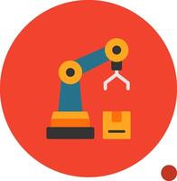 Robot Assembly Flat Shadow Icon vector