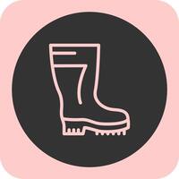 Safety Boot Linear Round Icon vector