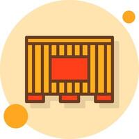Shipping Container Filled Shadow Cirlce Icon vector