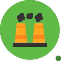 Factory Chimney Flat Shadow Icon vector