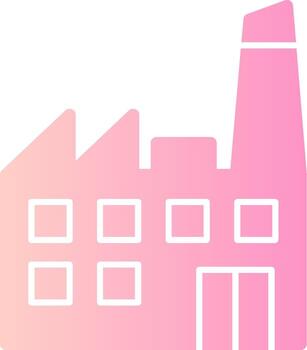 Factory Silhouette Solid Multi Gradient Icon vector