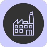 Factory Silhouette Linear Round Icon vector