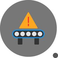 Warning Sign Flat Shadow Icon vector