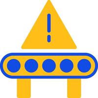 Warning Sign Flat Two color Icon vector