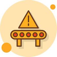 Warning Sign Filled Shadow Cirlce Icon vector