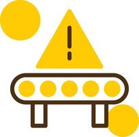 Warning Sign Yellow Lieanr Circle Icon vector