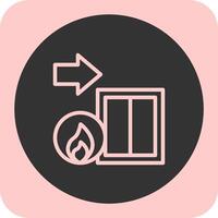 Factory Exit Linear Round Icon vector