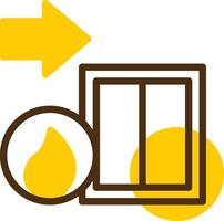 Factory Exit Yellow Lieanr Circle Icon vector