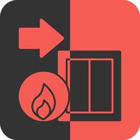 Factory Exit Red Inverse Icon vector