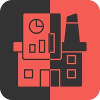 Industry Growth Chart Red Inverse Icon vector