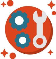 Maintenance Wrench Tailed Color Icon vector