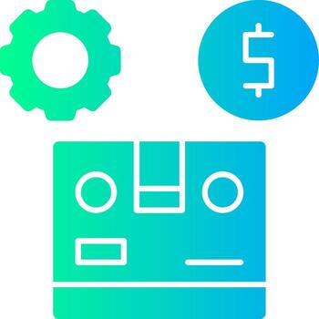 Manufacturing Efficiency Solid Multi Gradient Icon vector