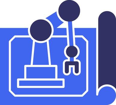 robot Plano sólido dos color icono vector