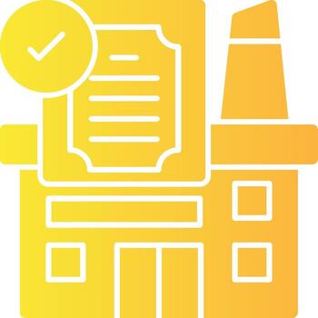 Industry Certification Solid Multi Gradient Icon vector