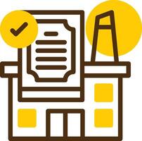 Industry Certification Yellow Lieanr Circle Icon vector