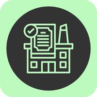 Industry Certification Linear Round Icon vector