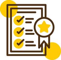 Quality Standards Yellow Lieanr Circle Icon vector