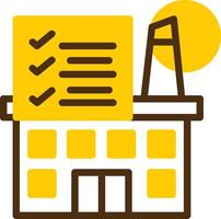 Factory Inspection Yellow Lieanr Circle Icon vector