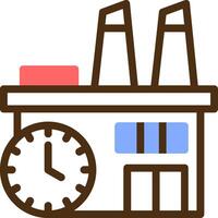 Factory Clock Color Filled Icon vector