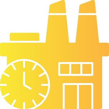 Factory Clock Solid Multi Gradient Icon vector