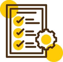 mantenimiento Lista de Verificación amarillo mentir circulo icono vector